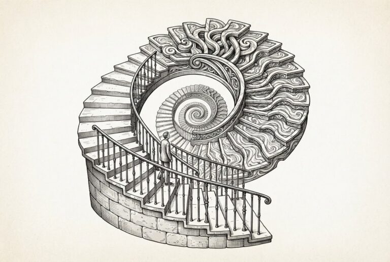 Spiral staircase - escalating lock-in through workflow-as-tool pattern.